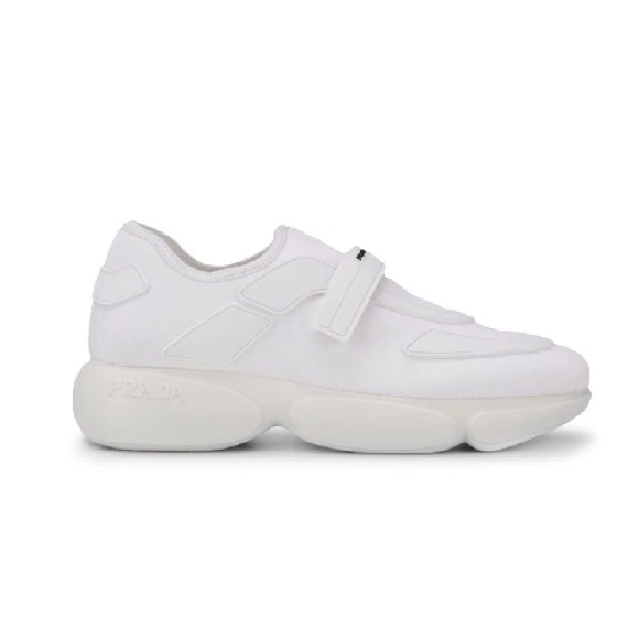 Prada White Tonal Sock Cloudbust Sneakers - Picture 1 of 9